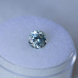 1.44CT ROUND PRECISION CUT MONTANA SAPPHIRE, WHITE BRILLIANT, 6.56X4.50MM