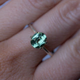 1.68CT OVAL MADAGASCAR SAPPHIRE, MOSS GREEN WITH TEAL, 7.55X6.48X4.13MM