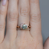 2.19ct Untreated Trillion Sapphire and Diamond Asymmetrical Cluster Ring in 14k Rose Gold