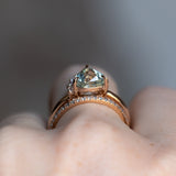 2.19ct Untreated Trillion Sapphire and Diamond Asymmetrical Cluster Ring in 14k Rose Gold