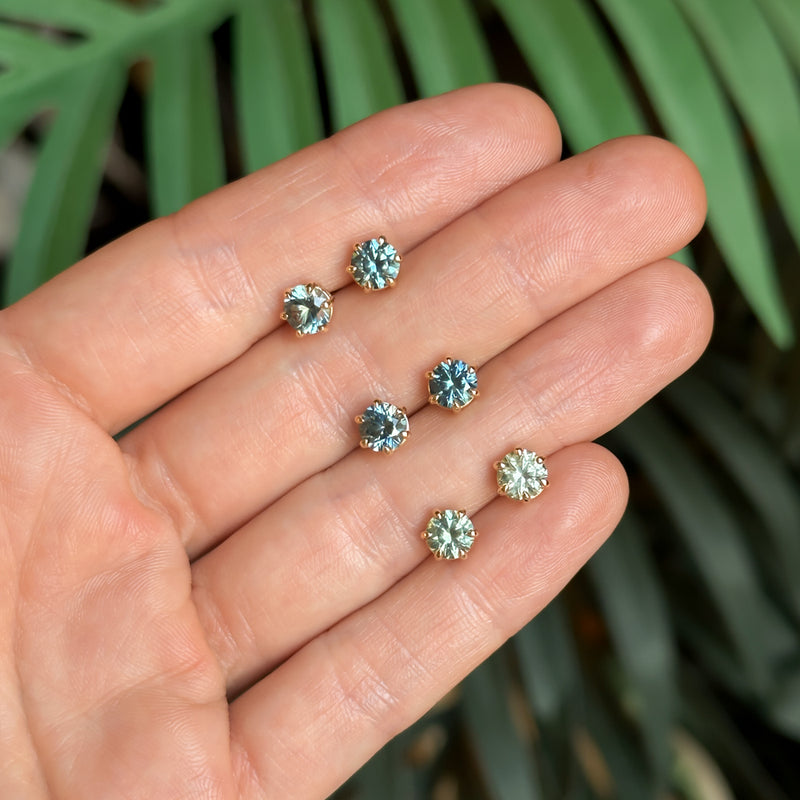 Montana Sapphire Stud Earrings in Recycled Gold