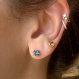 Montana Sapphire Stud Earrings in Recycled Gold