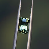 1.30CT RADIANT CUT MADAGASCAR SAPPHIRE, SPRING GREEN, 7.2X4.8MM