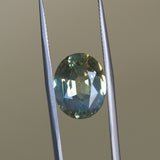 5.64CT OVAL CHRYSOBERYL, SILKY GREEN WITH YELLOW, 12X9.5X5.1MM