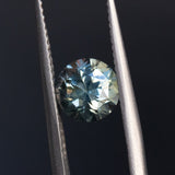 1.56CT ROUND UNTREATED MADAGASCAR SAPPHIRE, MINTY GREEN BLUE, 6X5.5MM