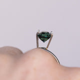 2.24CT MADAGASCAR RADIANT CUT SAPPHIRE, DEEP GREEN, 7X5.9MM