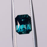 2.24CT MADAGASCAR RADIANT CUT SAPPHIRE, DEEP GREEN, 7X5.9MM