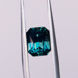 2.24CT MADAGASCAR RADIANT CUT SAPPHIRE, DEEP GREEN, 7X5.9MM