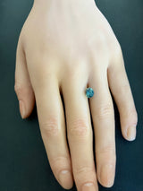1.65CT OVAL PRECISION CUT MONTANA SAPPHIRE, BI-COLOR TEAL, 7.3X6.2MM