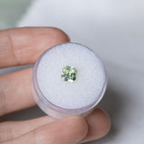 1.49CT RADIANT CUT MADAGASCAR SAPPHIRE, PARTI TEAL GREEN YELLOW, 6.00X5.75X4.38MM