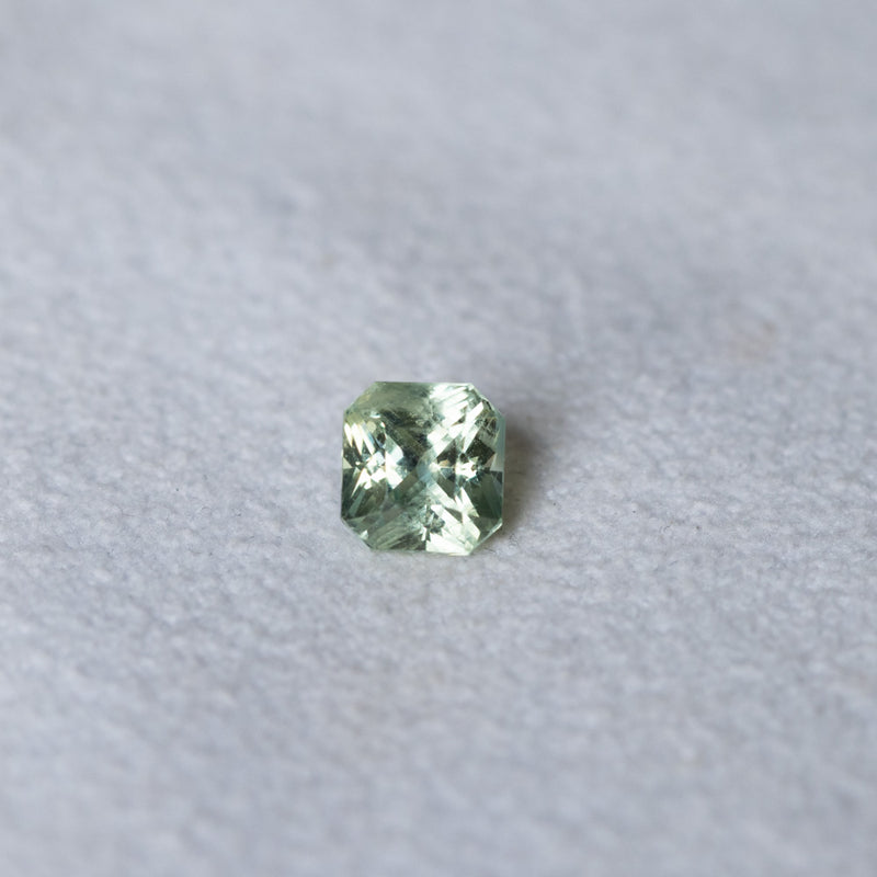 1.49CT RADIANT CUT MADAGASCAR SAPPHIRE, PARTI TEAL GREEN YELLOW, 6.00X5.75X4.38MM