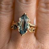 3.16ct Unheated Madagascar Marquise Sapphire Low Profile 6 Prong Solitaire in 14k Yellow Gold