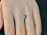 1.22CT PRECISION CUT RADIANT MONTANA SAPPHIRE, DENIUM TEAL BLUE GREEN, 7.2X5.2MM
