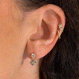 Montana Sapphire and Lab Grown Diamond "Raindrop" Earrings in 14k Yellow Gold