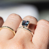 1.74CT PRECISION RADIANT MONTANA SAPPHIRE, STEELY PURPLE BLUE GREY, 7.10X6X4.32MM