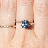 1.74CT PRECISION RADIANT MONTANA SAPPHIRE, STEELY PURPLE BLUE GREY, 7.10X6X4.32MM