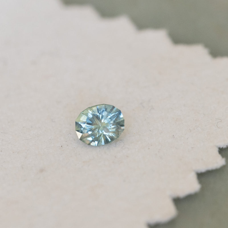 1.20CT PRECISION CUT OVAL MONTANA SAPPHIRE, LIGHT AQUA TEAL, 7.02X5.74X3.98MM