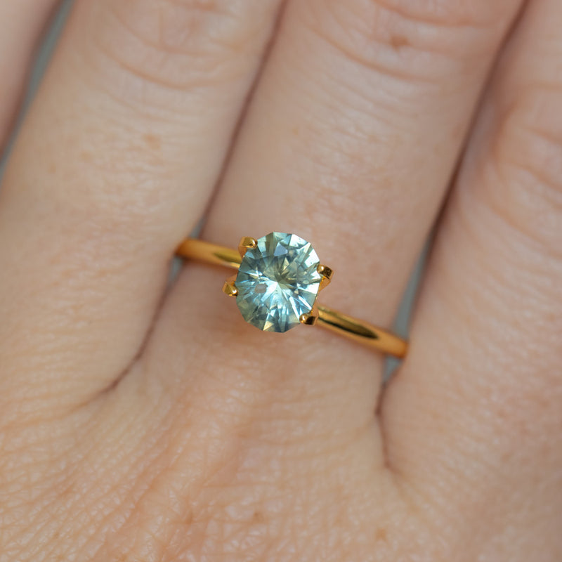 1.20CT PRECISION CUT OVAL MONTANA SAPPHIRE, LIGHT AQUA TEAL, 7.02X5.74X3.98MM