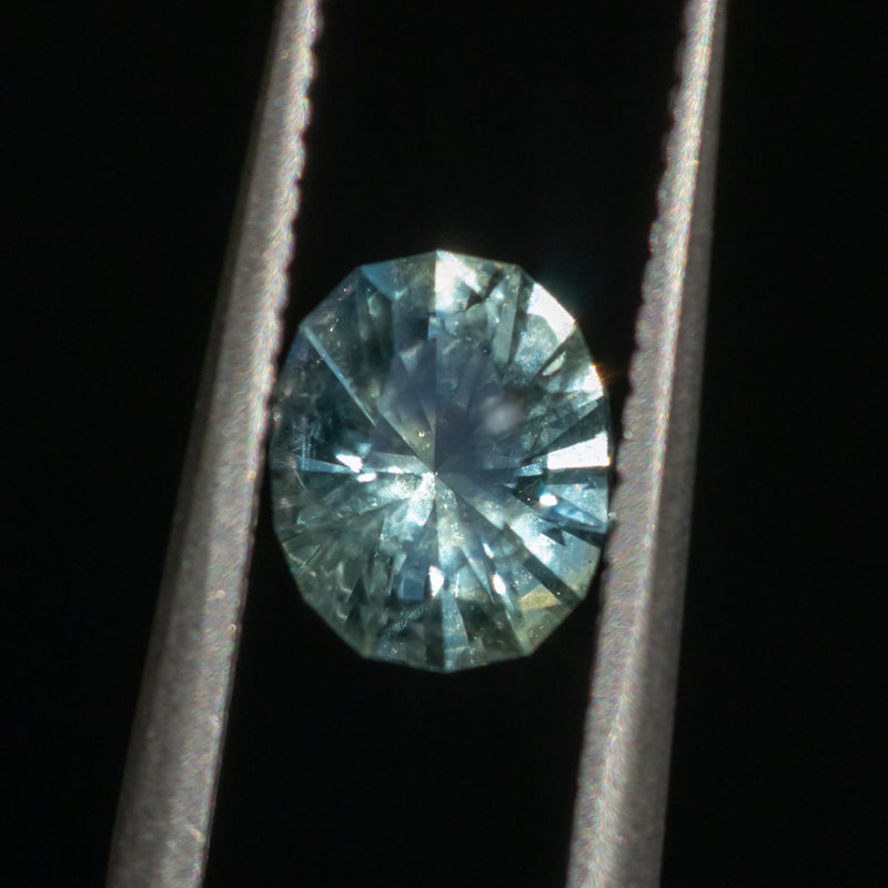 1.20CT PRECISION CUT OVAL MONTANA SAPPHIRE, LIGHT AQUA TEAL, 7.02X5.74X3.98MM