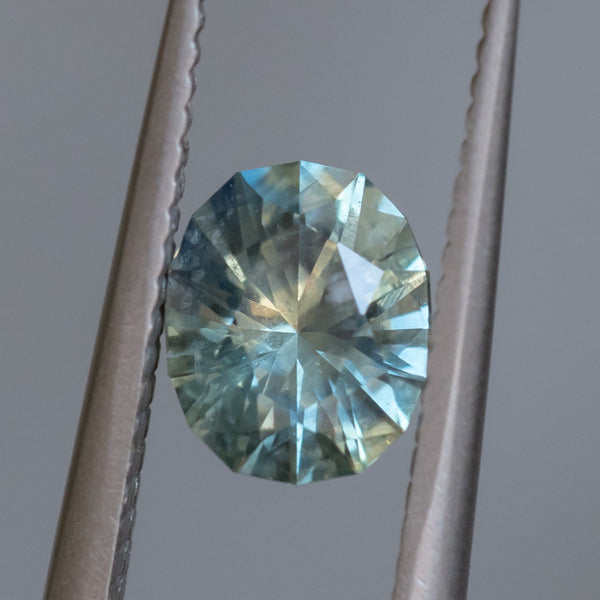 1.20CT PRECISION CUT OVAL MONTANA SAPPHIRE, LIGHT AQUA TEAL, 7.02X5.74X3.98MM