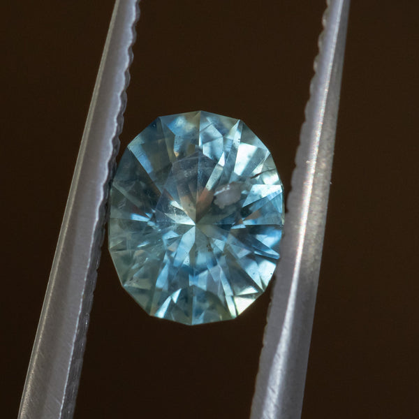 1.20CT PRECISION CUT OVAL MONTANA SAPPHIRE, LIGHT AQUA TEAL, 7.02X5.74X3.98MM