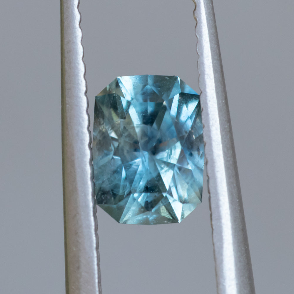 1.16CT PRECISION RADIANT CUT MONTANA SAPPHIRE, TEAL BLUE, 6.57X4.56X4 ...