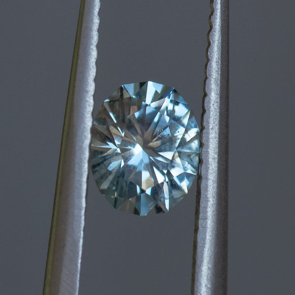 0.84CT FANCY OVAL PRECISION CUT MONTANA SAPPHIRE, SILVERY BLUE, 6.01X3.88MM