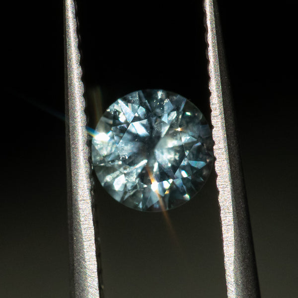 0.98CT PRECISION CUT ROUND MONTANA SAPPHIRE, SILVERY BLUE, 5.75X3.91MM