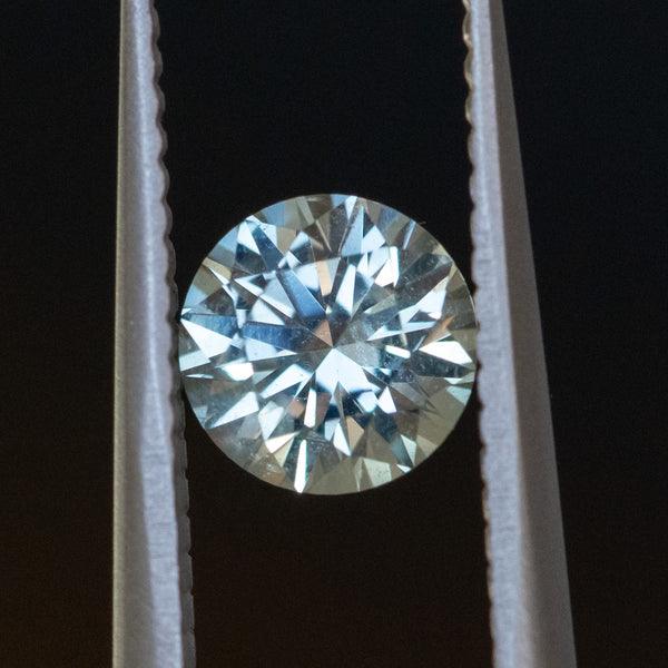 0.98CT PRECISION CUT ROUND MONTANA SAPPHIRE, SILVERY BLUE, 5.75X3.91MM