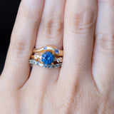 1.60ct Round Vibrant Blue Montana Sapphire and Diamond Starry Night Low Profile Solitaire in 18k Yellow Gold