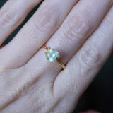 2.18CT CUSHION CUT MONTANA SAPPHIRE, OPALESCENT LIGHT MINT GREEN, 6.73X6.47X5.35MM