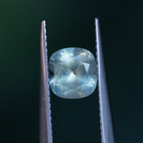 2.18CT CUSHION CUT MONTANA SAPPHIRE, OPALESCENT LIGHT MINT GREEN, 6.73X6.47X5.35MM