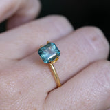 2.46CT RADIANT CUT MONTANA SAPPHIRE, TEAL BLUE GREEN-GREY, 7.71X7.07X5MM, UNTREATED