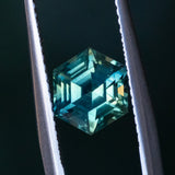 1.84CT HEXAGON MADAGASCAR SAPPHIRE, EMERALD GREEN AND TEAL, 7.2X6.2X4.9MM