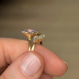 1.97ct Lavender Oval Sapphire Scallop Cup Solitaire in 14k Yellow Gold