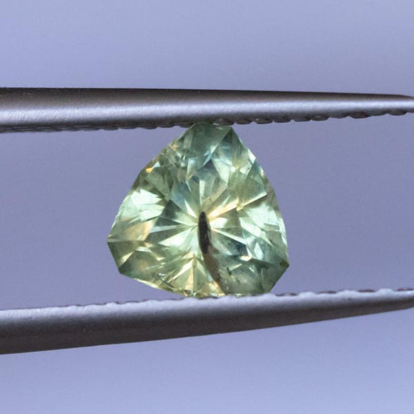 0.99CT TRILLION MONTANA SAPPHIRE, LIGHT LIME GREEN PARTI, 6X3.8MM