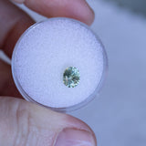 1.04CT PRECISION CUT OVAL MONTANA SAPPHIRE, MINTY LIGHT GREEN YELLOW, 6X5MM