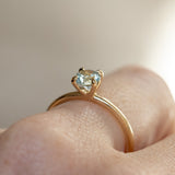 0.83ct Round Light Blue Untreated Montana Sapphire Classic 4 Prong Solitaire in 14k Yellow Gold