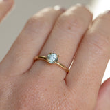 0.83ct Round Light Blue Untreated Montana Sapphire Classic 4 Prong Solitaire in 14k Yellow Gold