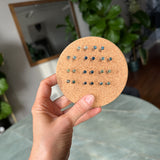 4mm Round and Cushion Cut African Sapphire Stud Earrings in 14k Yellow Gold