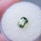 1.55CT ELONGATED CUSHION NIGERIAN SAPPHIRE, PARTI LIGHT GREEN YELLOW, 7.21X5.24X4.05MM, UNTREATED