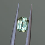 1.55CT ELONGATED CUSHION NIGERIAN SAPPHIRE, PARTI LIGHT GREEN YELLOW, 7.21X5.24X4.05MM, UNTREATED