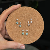 Montana Sapphire and Lab Grown Diamond "Raindrop" Earrings in 14k Yellow Gold