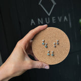 Montana Sapphire and Lab Grown Diamond "Raindrop" Earrings in 14k Yellow Gold