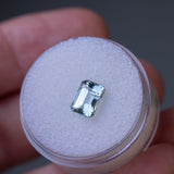 2.07CT EMERALD CUT MADAGASCAR SAPPHIRE, PASTEL BLUE WITH GREY, UNTREATED, 7.78X5.71X4.57MM