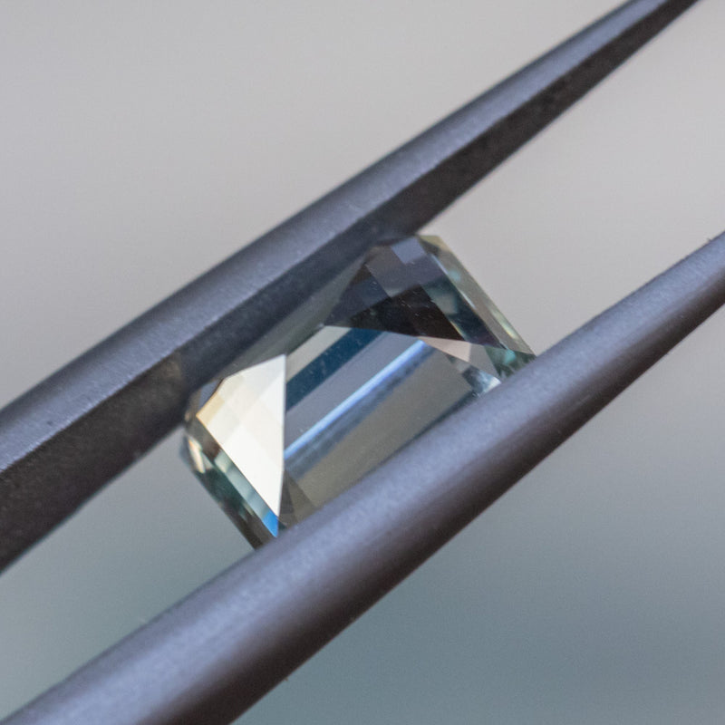 2.07CT EMERALD CUT MADAGASCAR SAPPHIRE, PASTEL BLUE WITH GREY, UNTREATED, 7.78X5.71X4.57MM