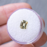 1.25CT EMERALD CUT AUSTRALIAN SAPPHIRE, LIGHT YELLOW-GREEN, 7.0X5.5MM, UNTREATED