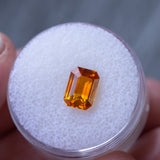 2.20CT EMERALD CUT MADAGASCAR SAPPHIRE, BICOLOR ORANGE AND YELLOW, 8.73X6.19X3.98MM