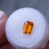 2.20CT EMERALD CUT MADAGASCAR SAPPHIRE, BICOLOR ORANGE AND YELLOW, 8.73X6.19X3.98MM