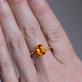 2.20CT EMERALD CUT MADAGASCAR SAPPHIRE, BICOLOR ORANGE AND YELLOW, 8.73X6.19X3.98MM